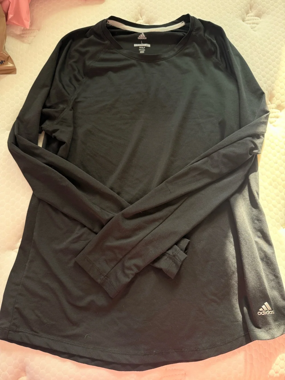 adidas Black Long Sleeve Performance Tee